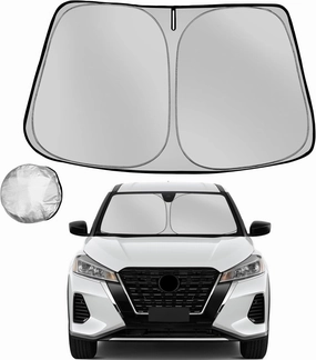 Windshield Sun Shade for 2018-2024 Nissan Kicks Foldable Sun Sunshade for Car Front Window Blocks UV Rays and Heat Automotive Interior Protector Custom Fit Accessories