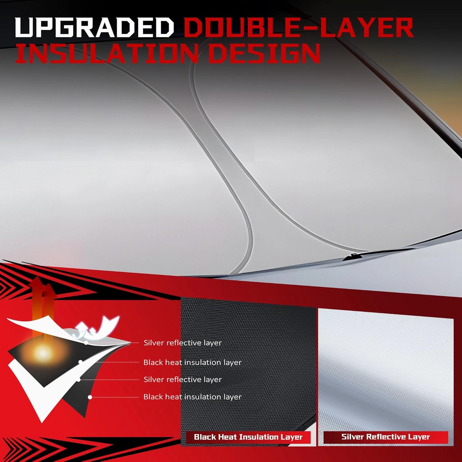 Windshield Sun Shade for 2018-2024 Nissan Kicks Foldable Sun Sunshade for Car Front Window Blocks UV Rays and Heat Automotive Interior Protector Custom Fit Accessories
