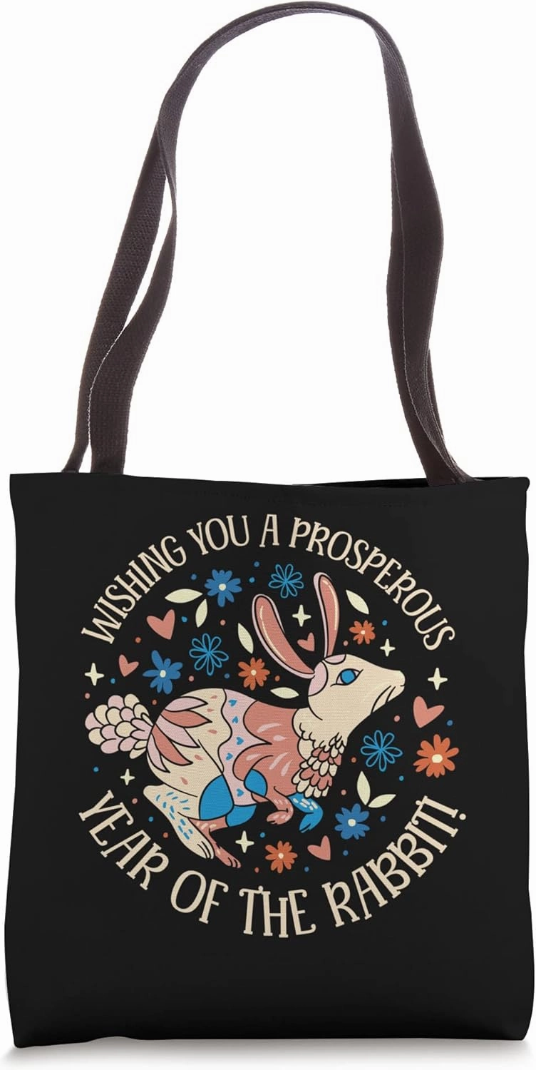 Wishing you a Prosperous New Year Rabbit Chinese Zodiac Tote Bag