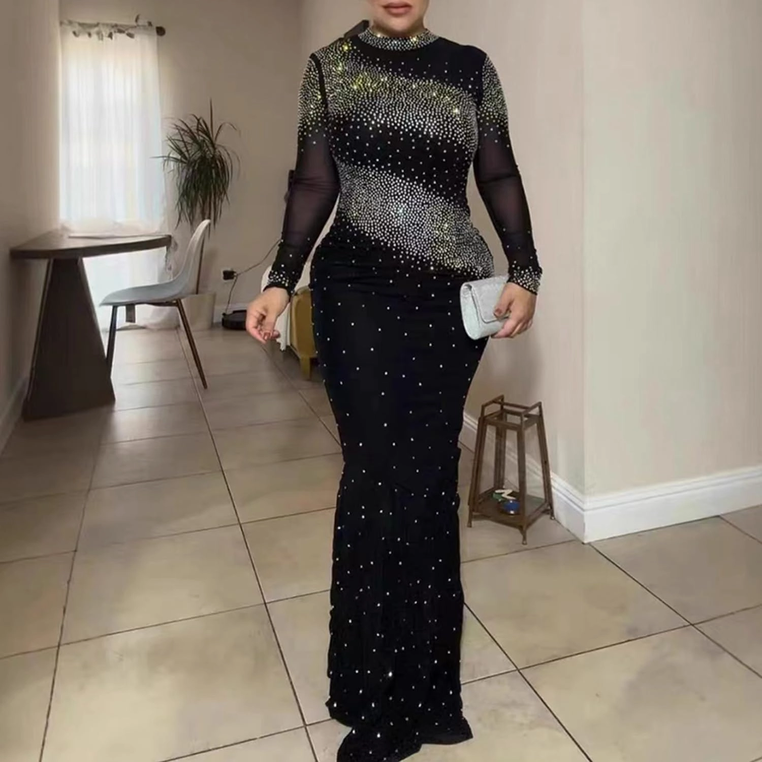 Women Sexy Hot Drilling Process Sexy Dress Party Club Night Dress