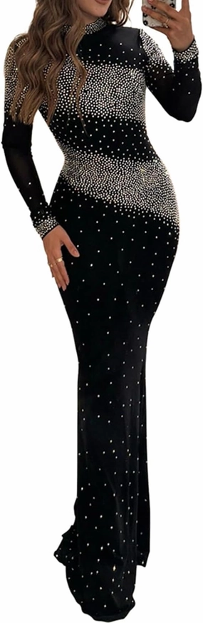 Women Sexy Hot Drilling Process Sexy Dress Party Club Night Dress