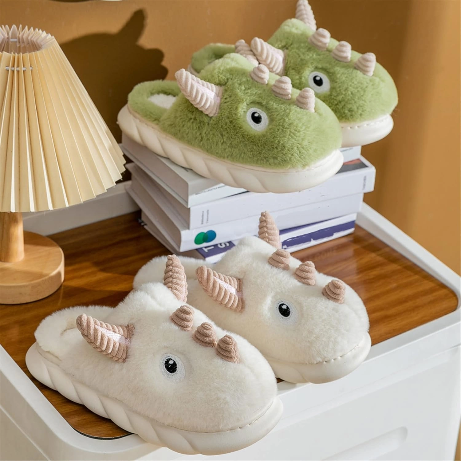 Women slippers Sheep slippers Dinosaur slippers Winter plush slippers Interesting animal slippers Household thermal slippers