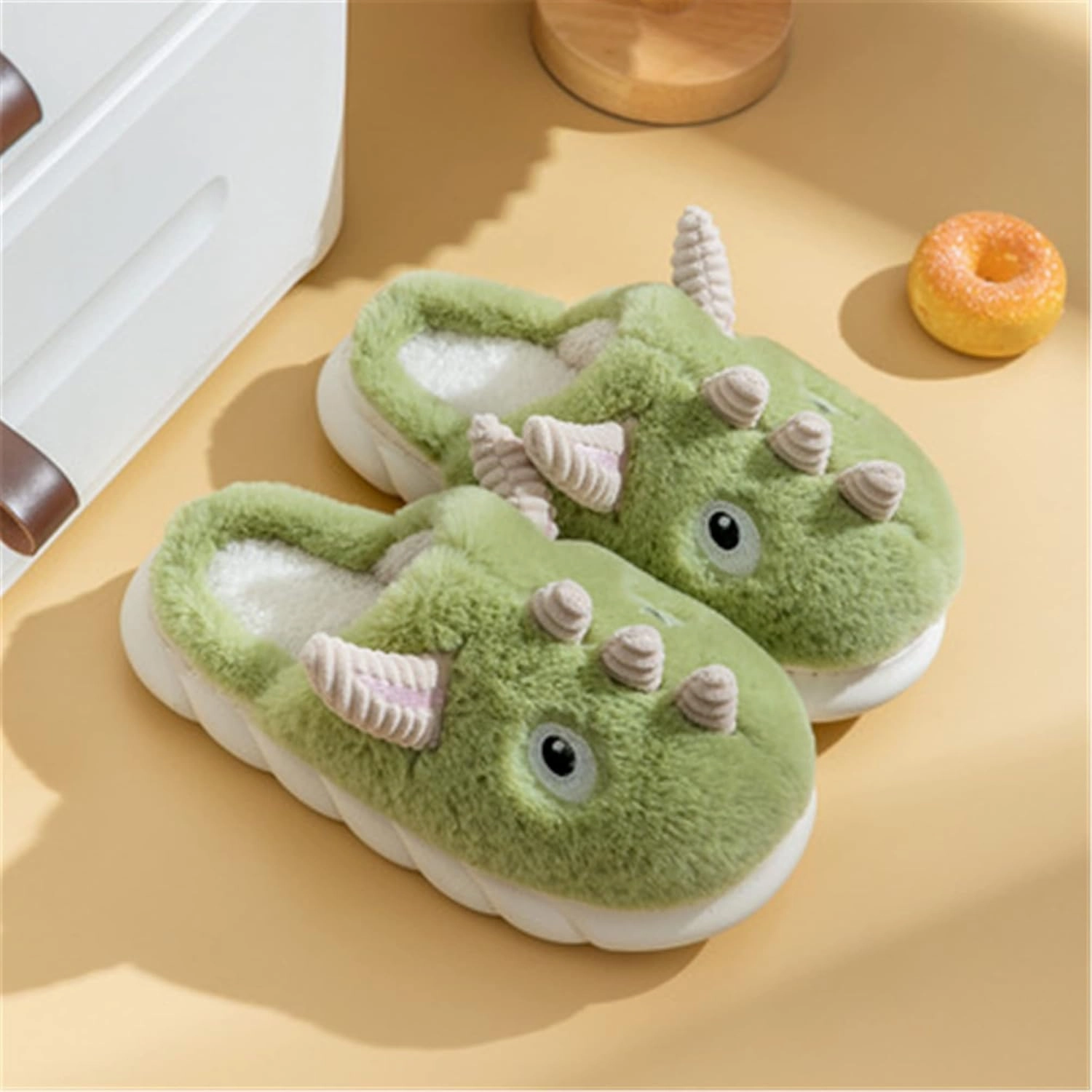 Women slippers Sheep slippers Dinosaur slippers Winter plush slippers Interesting animal slippers Household thermal slippers