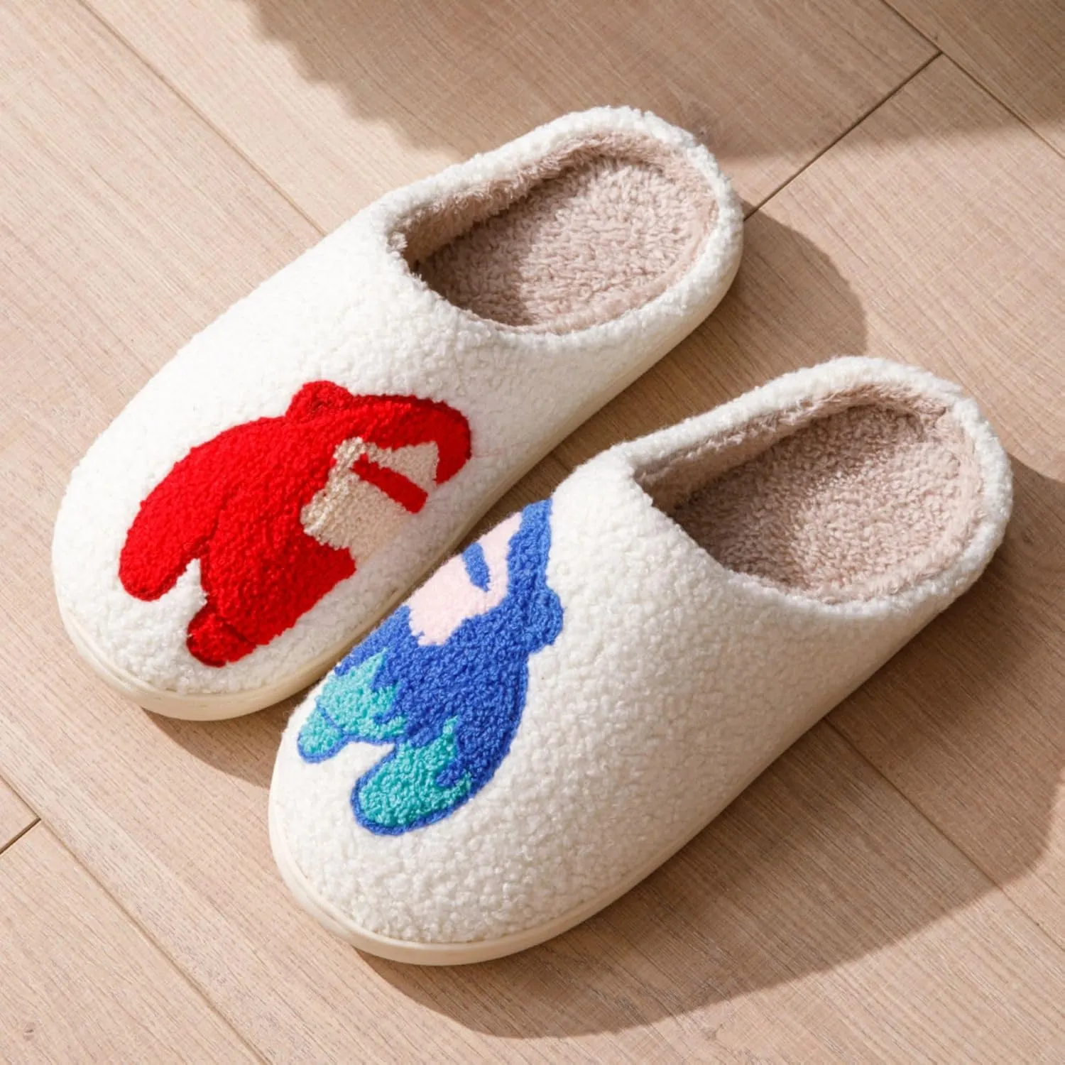 Women's Cute Strawberry Cherry Mushroom Cartoon Animal Cat Slippers - Cowboy Hat Boots - Happy Face Memory Foam Fluffy Cloud Indoor Household Couple Slippers