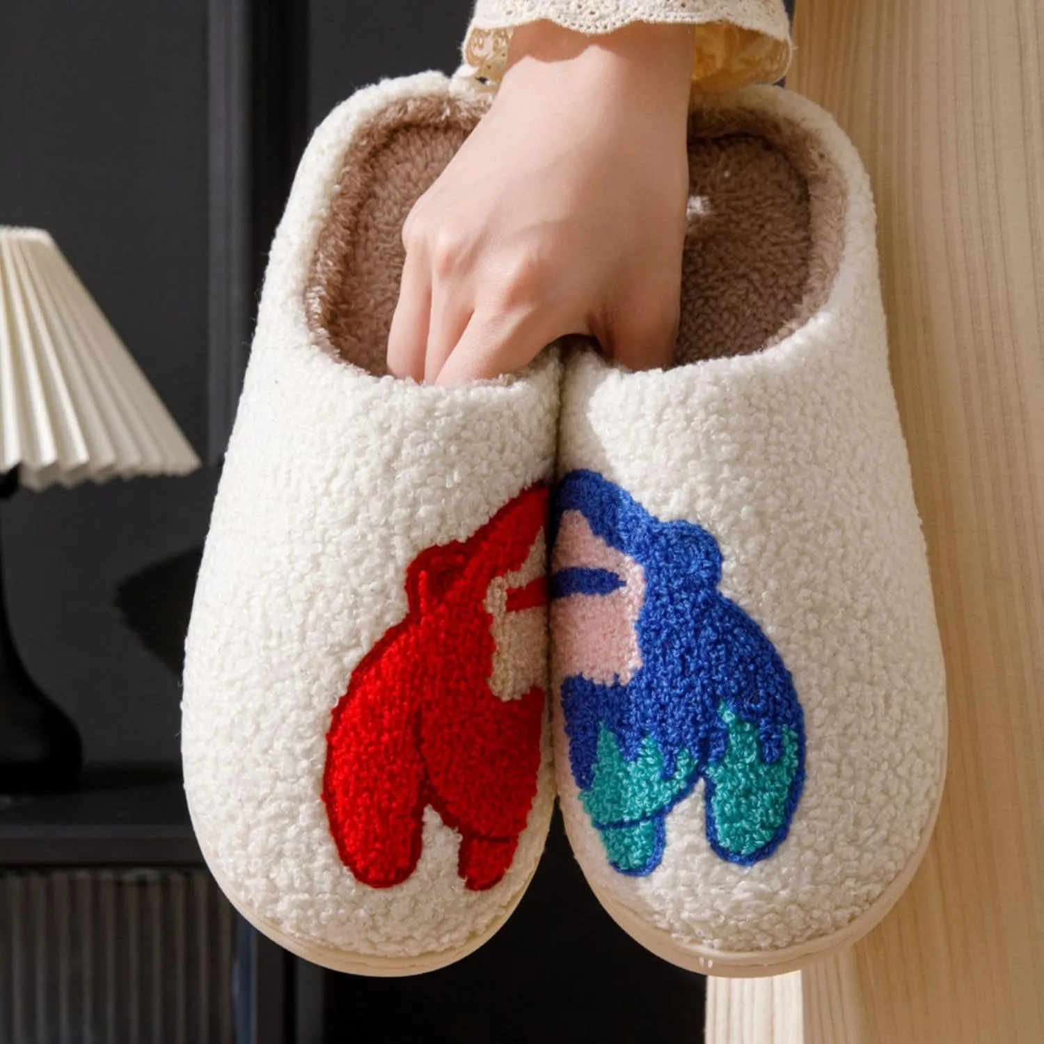 Women's Cute Strawberry Cherry Mushroom Cartoon Animal Cat Slippers - Cowboy Hat Boots - Happy Face Memory Foam Fluffy Cloud Indoor Household Couple Slippers