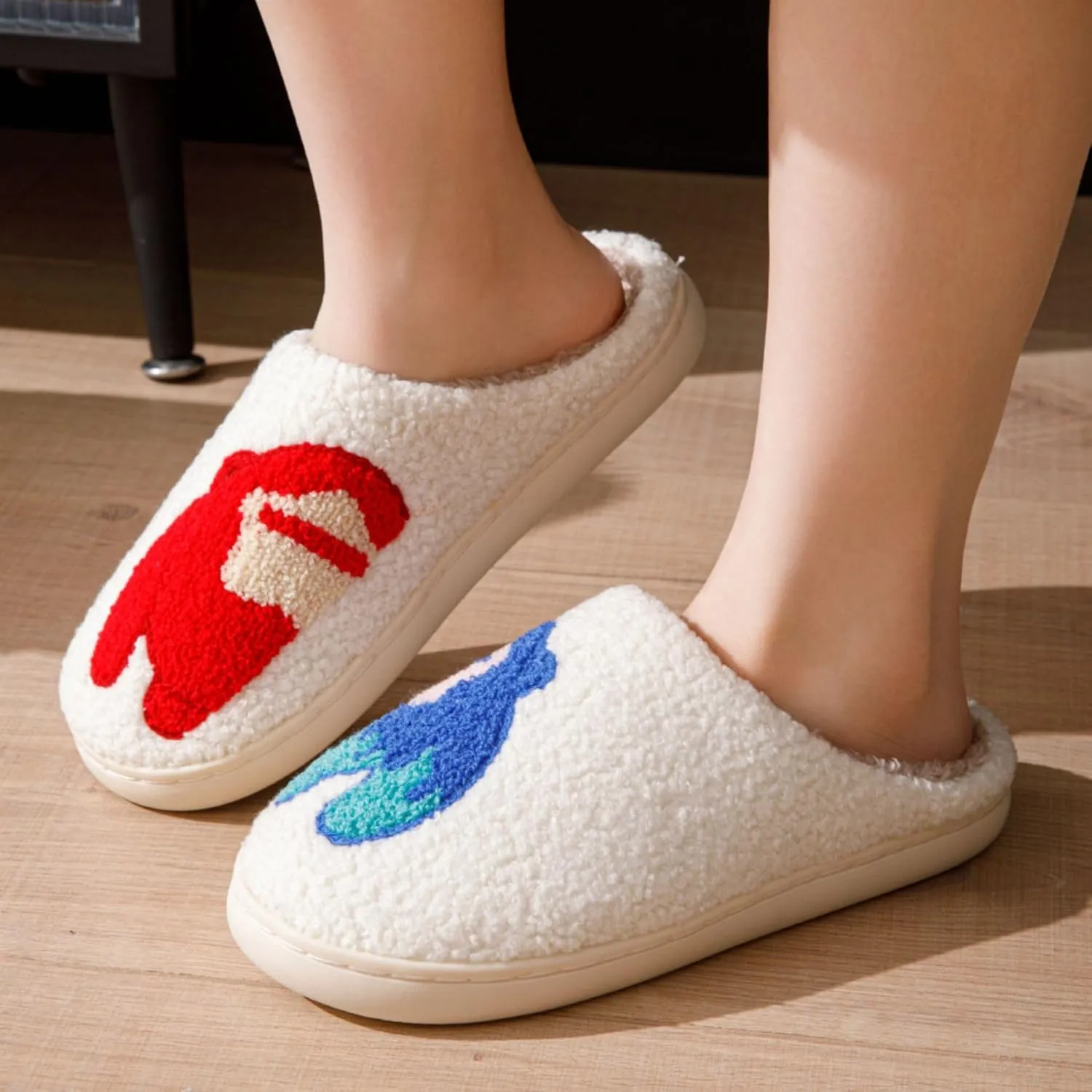 Women's Cute Strawberry Cherry Mushroom Cartoon Animal Cat Slippers - Cowboy Hat Boots - Happy Face Memory Foam Fluffy Cloud Indoor Household Couple Slippers