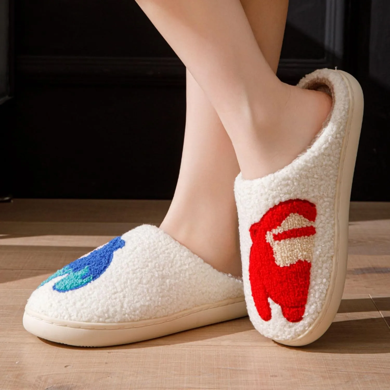 Women's Cute Strawberry Cherry Mushroom Cartoon Animal Cat Slippers - Cowboy Hat Boots - Happy Face Memory Foam Fluffy Cloud Indoor Household Couple Slippers