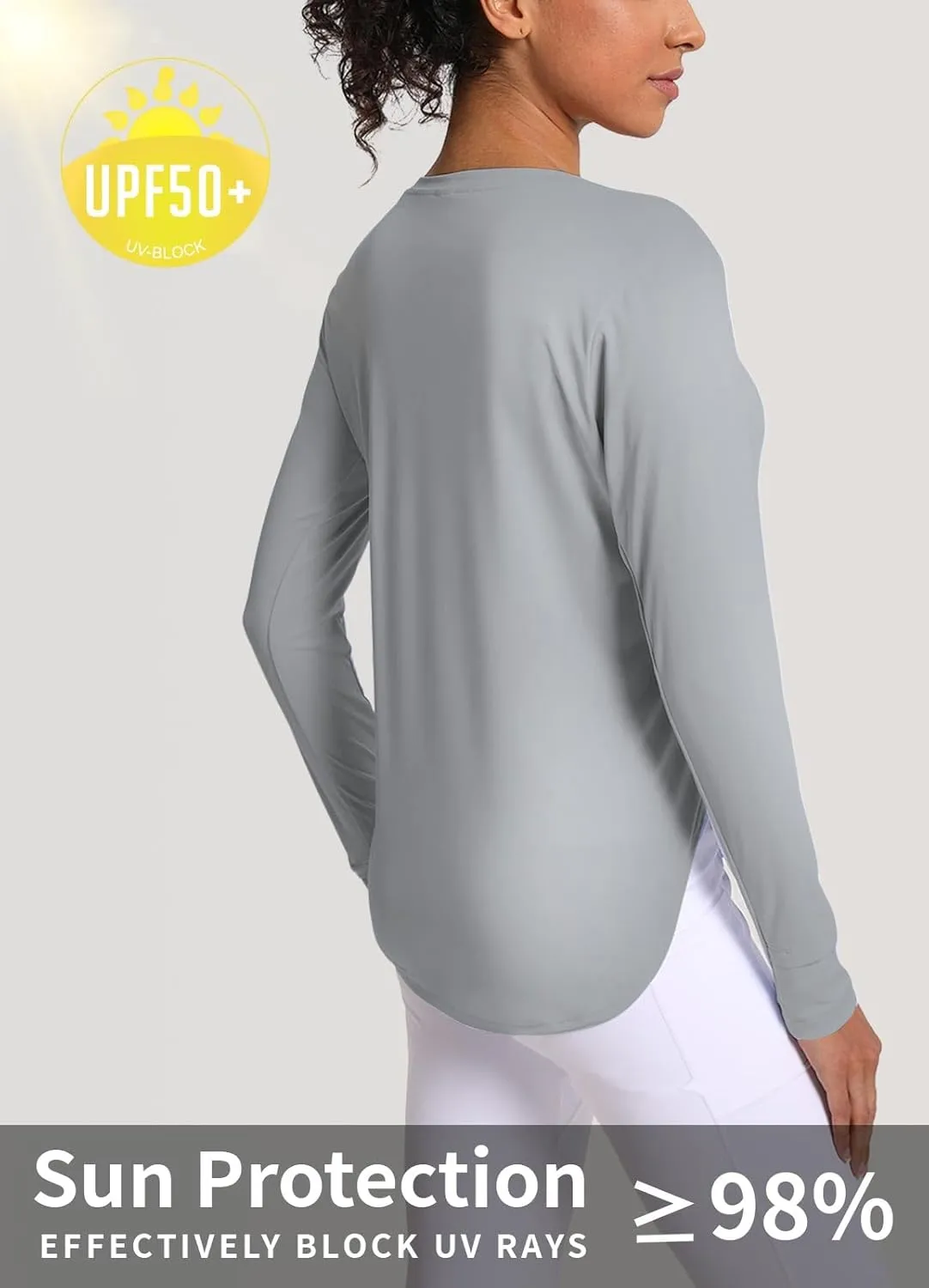 Women's Sun Shirts UPF 50  UV Protection Long Sleeve Rash Guard Lightweight Quick Dry SPF Hiking Tops