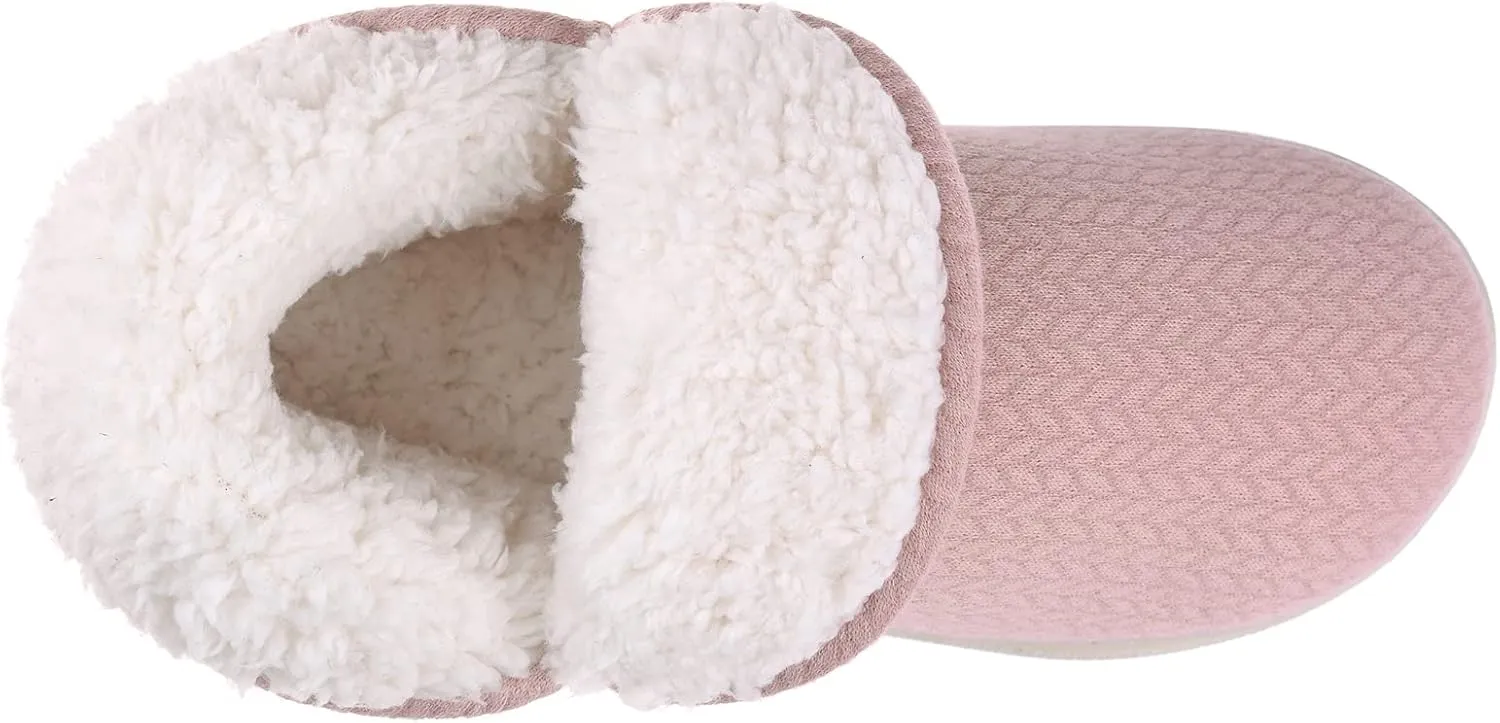 Womens Warm Bootie Slippers Comfy Memory Foam Plush Fleece Winter Indoor House Shoes