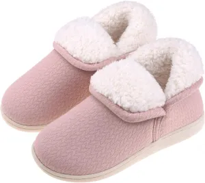 Womens Warm Bootie Slippers Comfy Memory Foam Plush Fleece Winter Indoor House Shoes