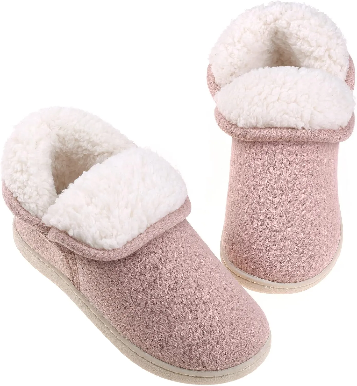 Womens Warm Bootie Slippers Comfy Memory Foam Plush Fleece Winter Indoor House Shoes