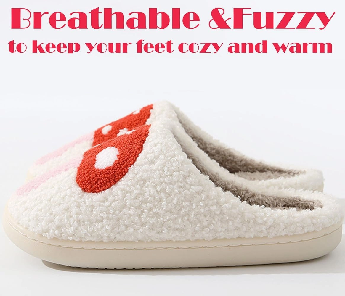 Womens Mens Slippers Retro Memory Foam Cute Cartoon Plush Fluffy Warm Fur Lined slippers Indoor House Home Winter Shoes