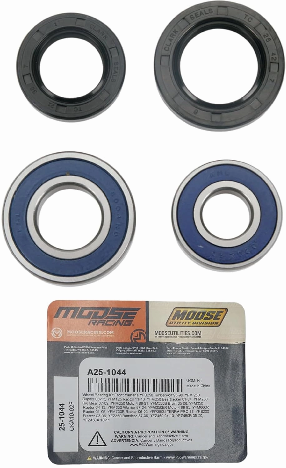 XFinder Yamaha Beartracker/Big Bear 250 Front Wheel Bearing Kit A25-1044 Replaces Yamaha Part#'s 93306-004YX-00, 93306-202XM-00