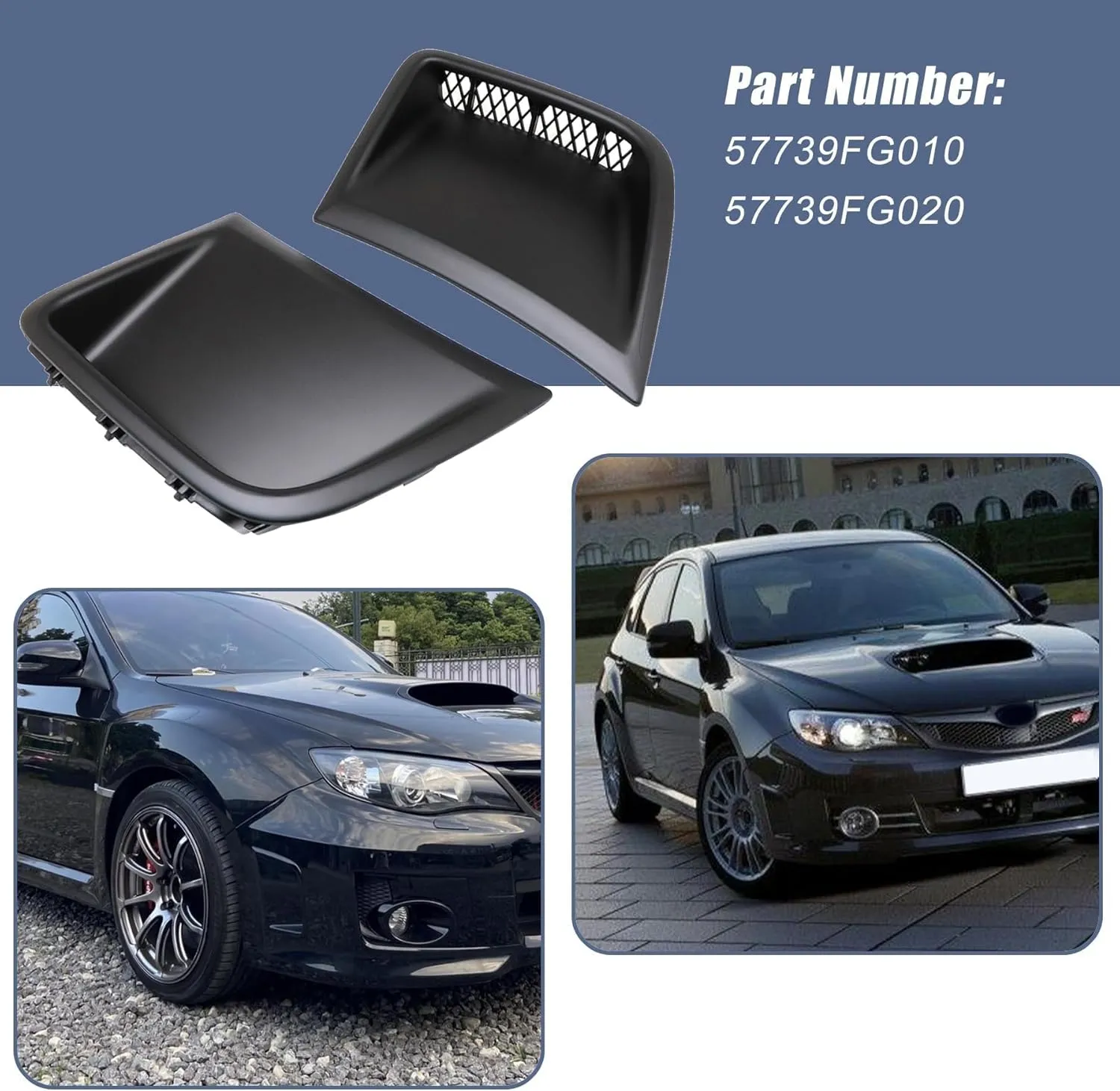 XQSMWF 2Pcs Left & Right Side Front Bumper Bezel Corner Cover 57739FG010 57739FG020 Compatible with Subaru Impreza WRX STi 2008 2009 2010 2011 2012 2013 2014