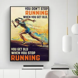 You Don't Stop Running When You Get Old 500 Piece Jigsaw Puzzle for Adults Families Kids Toys Gift Gift for Runner Running Gift for Girl Running Wall Hanging Forest Running Lover Gift