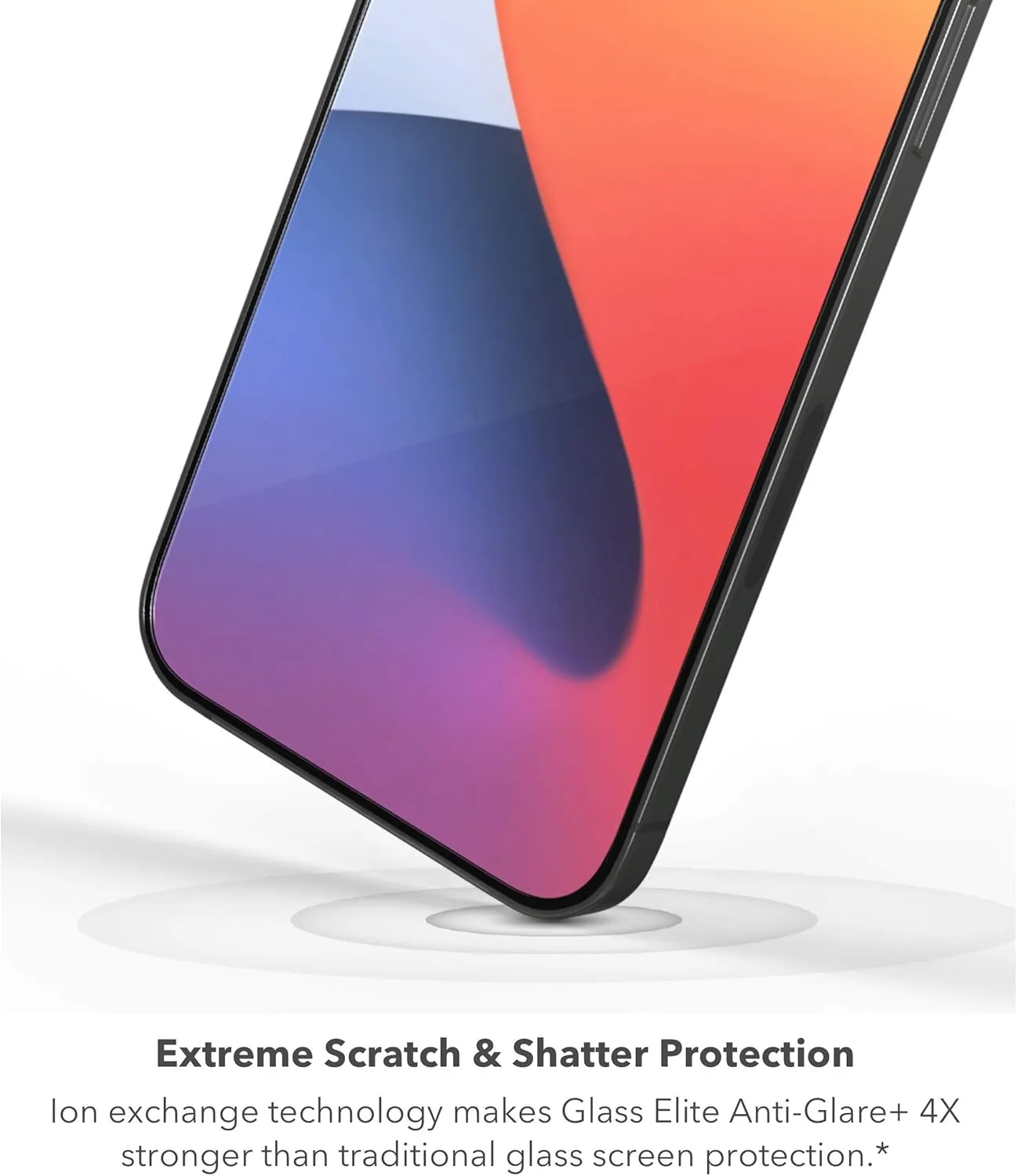 ZAGG InvisibleShield Glass Elite Anti-Glare Plus - Blocks Glare from your device - Made for iPhone 12 Pro Max, Clear, 200106678
